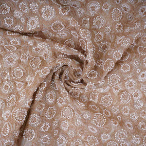 Golden Cutdana Sequins embroidery Kanjivaram Silk Fabric TFS-31782 - TradeUNO