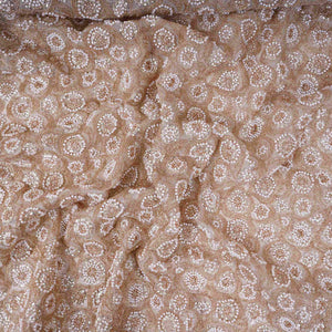 Golden Cutdana Sequins embroidery Kanjivaram Silk Fabric TFS-31782 - TradeUNO