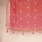 Pink Tissue Zari Embroidery Tissue Embroidery Dupatta