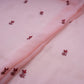 Peach Pink floral Border embroidery Georgette Fabric VFS-31863
