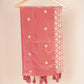Pink Tissue Zari Embroidery Tissue Embroidery Dupatta