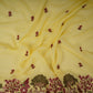 Lemon Yellow floral Border embroidery Georgette Fabric VFS-31864