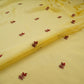 Lemon Yellow floral Border embroidery Georgette Fabric VFS-31864