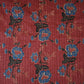 Wine with Blue Floral Pintuck Cotton Fabric CH-29805