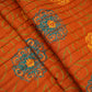 Orange with Yellow Floral Pintuck Cotton Fabric CH-29801