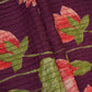 Purple with Green Floral Pintuck Cotton Fabric CH-29802