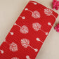Red with White Floral Pintuck Cotton Fabric CH-29803