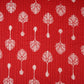 Red with White Floral Pintuck Cotton Fabric CH-29803