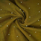 Olive Green Beads Work Linen Fabric SU-31872