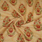 Beige & Red Handblock Print Cotton Fabric PB-29751