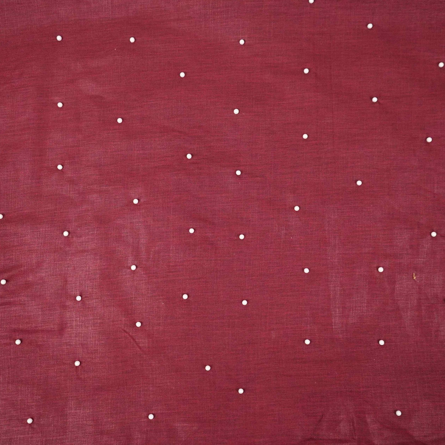 Wine Beads Work Linen Fabric SU-31874