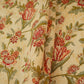 Beige & Red Floral Print Cotton Fabric PB-29750