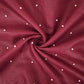 Wine Beads Work Linen Fabric SU-31874
