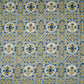 Blue & Yellow Mosaic Floral Print Cotton Fabric PB-29741 - TradeUNO