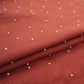 Brick Red Beads Work Linen Fabric SU-31873