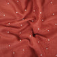 Brick Red Beads Work Linen Fabric SU-31873