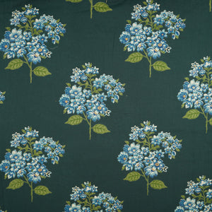 Dark Green Floral Print Cotton Fabric CH-29694 - TradeUNO