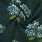 Dark Green Floral Print Cotton Fabric CH-29694