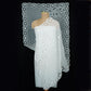 White Dyeable thread floral embroidery Organza Dupatta SST-31025