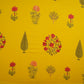 Mustard Floral Handblock Print Cotton Fabric CH-29695