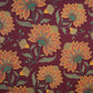 Wine Madhubani Print Cotton Fabric CH-29693
