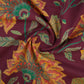 Wine Madhubani Print Cotton Fabric CH-29693