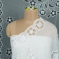 White Dyeable thread floral embroidery Organza Dupatta SST-31025
