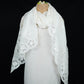 White Dyeable thread floral embroidery Organza Dupatta SST-31025