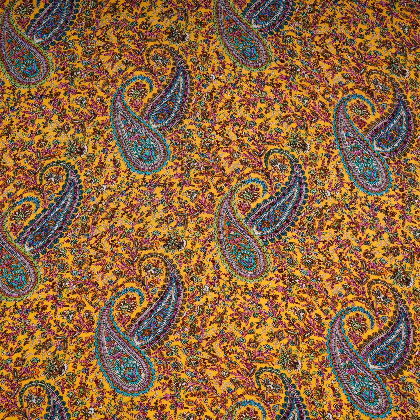 Mustard Yellow Paisley print Crepe Fabric NVC-31831