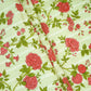 Light Mint Green & Pink Floral Print Cotton Fabric PB-29746