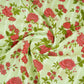 Light Mint Green & Pink Floral Print Cotton Fabric PB-29746