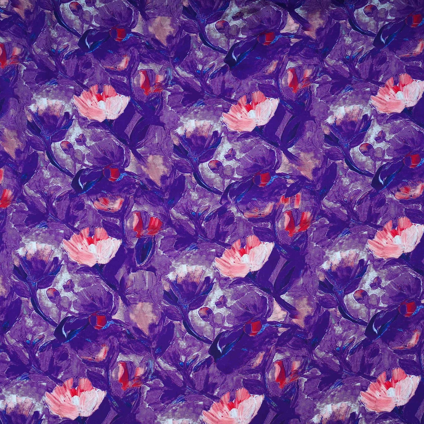 Purple Abstract print Crepe Fabric NVC-31836