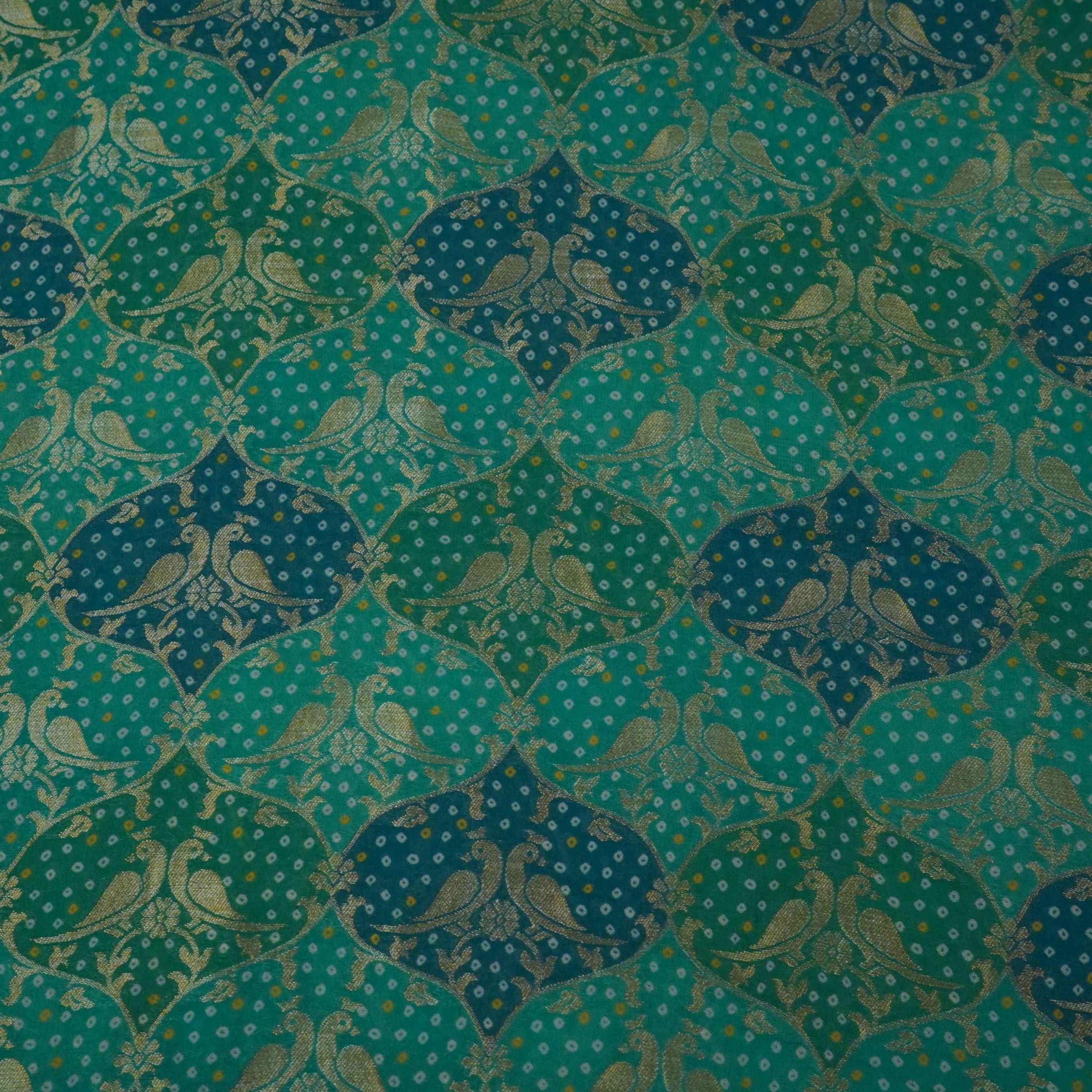 Green Bandhani Zari Jaal Georgette MTI-32970