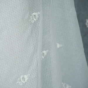 White Dyeable thread embroidery Kota Check Linen Dupatta SST-31021 - TradeUNO
