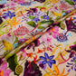Cream with Multicolor floral print Crepe Fabric NVC-31833