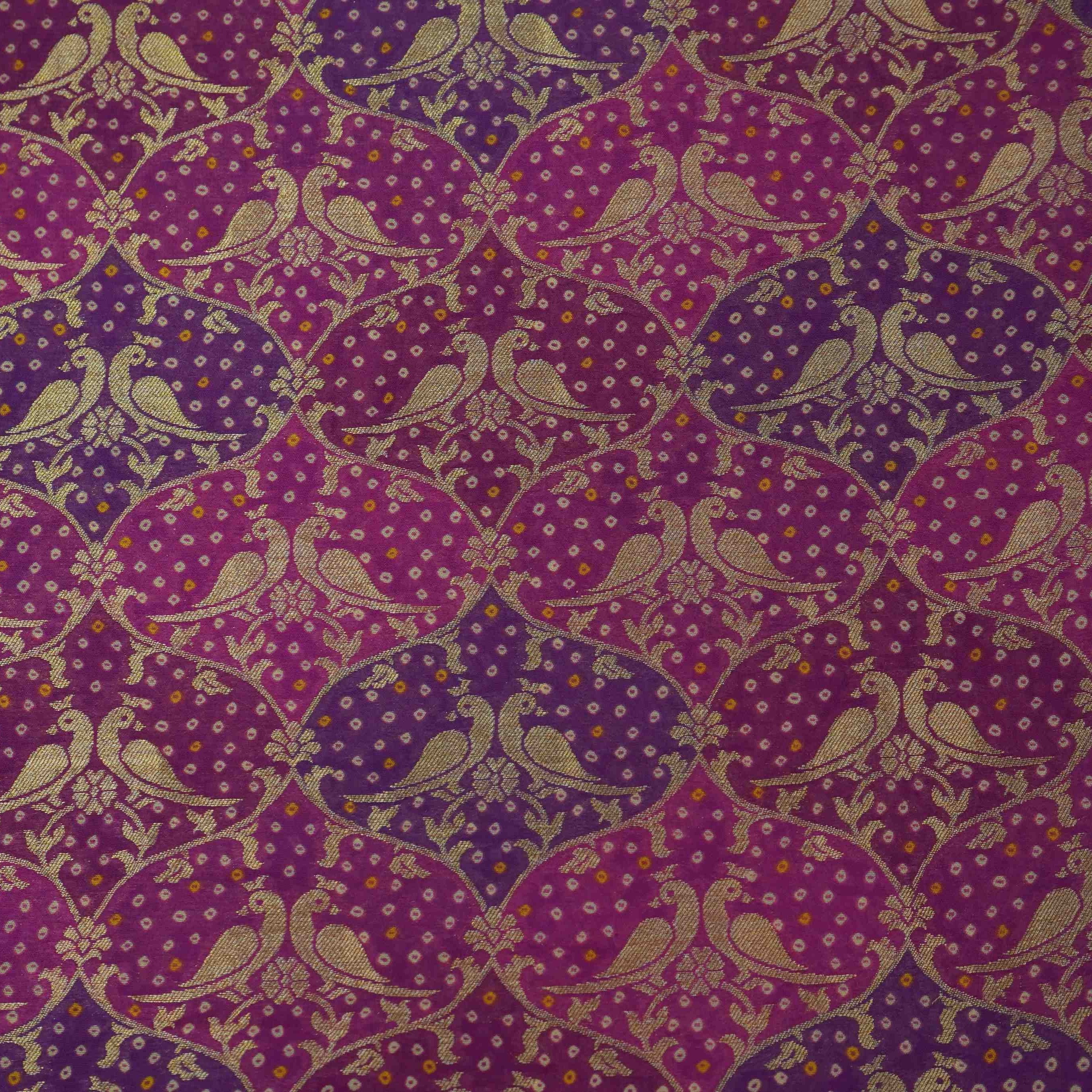 Purple Bandhani Zari Jaal Georgette MTI-32972