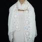 White Dyeable thread floral embroidery Organza Dupatta SST-31024