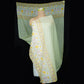 Yellow Floral Check Print Cotton Dupatta MFR-30045