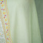 Yellow Floral Check Print Cotton Dupatta MFR-30045