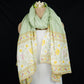Yellow Floral Check Print Cotton Dupatta MFR-30045