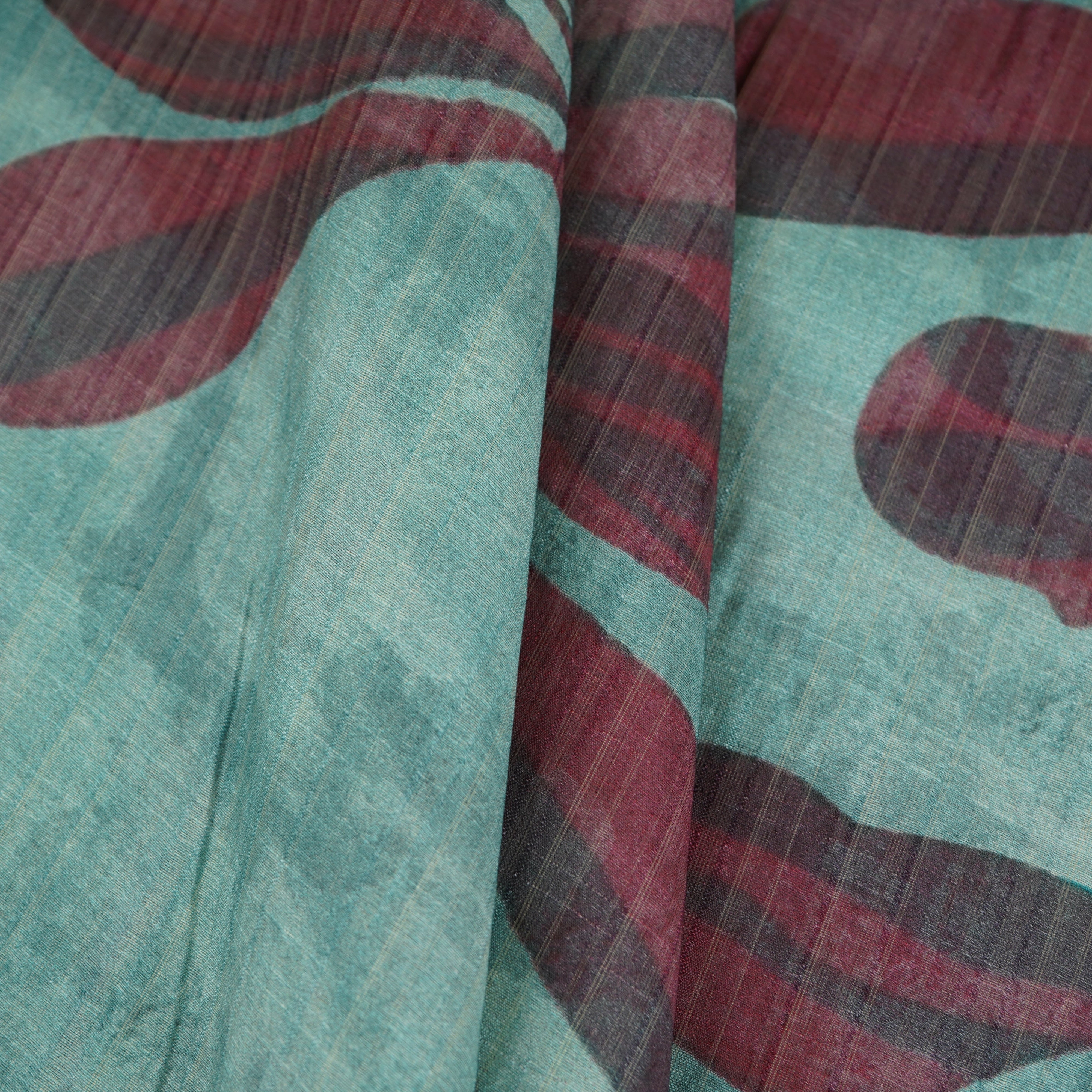 Light Blue Floral Print Viscose Turkey Linen Fabric PDM-29901 - TradeUNO