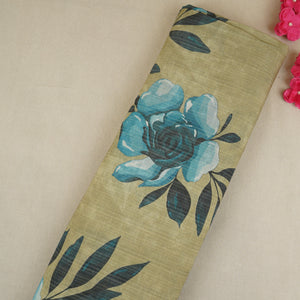 Green Floral Print Viscose Turkey Linen Fabric PDM-29903 - TradeUNO