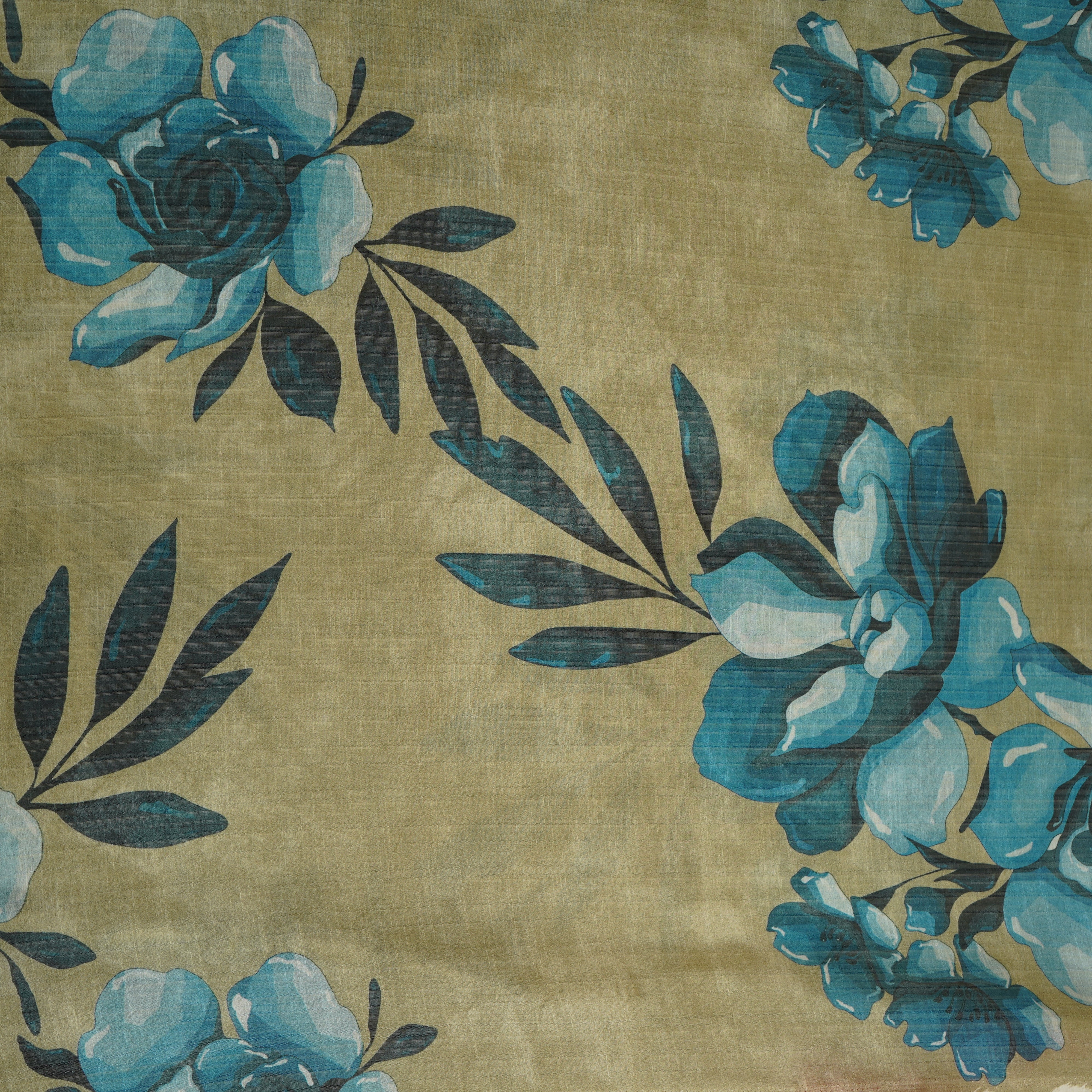Green Floral Print Viscose Turkey Linen Fabric PDM-29903 - TradeUNO