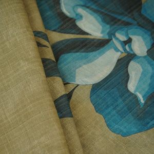 Green Floral Print Viscose Turkey Linen Fabric PDM-29903 - TradeUNO