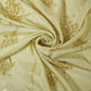 Golden Cutdana & Pearl Dyeable Embroidery Tissue Fabric 22570