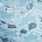 Blue Handwork Bead Imported Floral Sequence Embroidery Net Fabric 9005