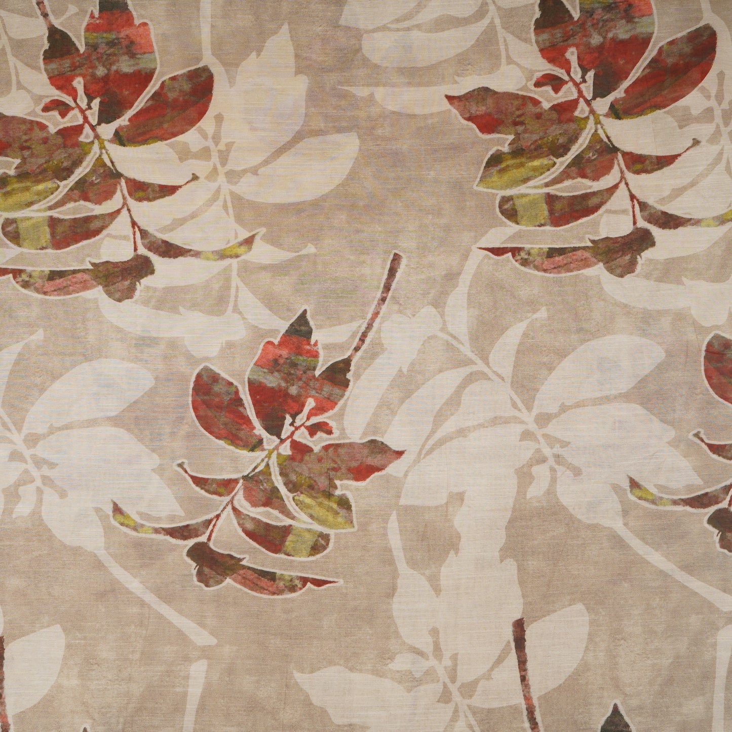 Biege Floral Print Viscose Turkey Linen Fabric PDM-29904