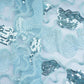 Blue Handwork Bead Imported Floral Sequence Embroidery Net Fabric 9005