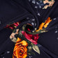 Black floral print Crepe Fabric NVC-31829