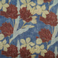 Blue with Cream Floral Print Viscose Turkey Linen Fabric PDM-29900